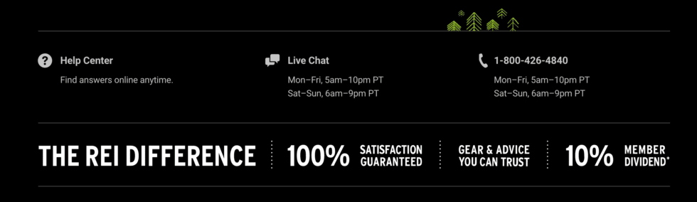 Example of live chat done right: include a link in the footer where users expect it