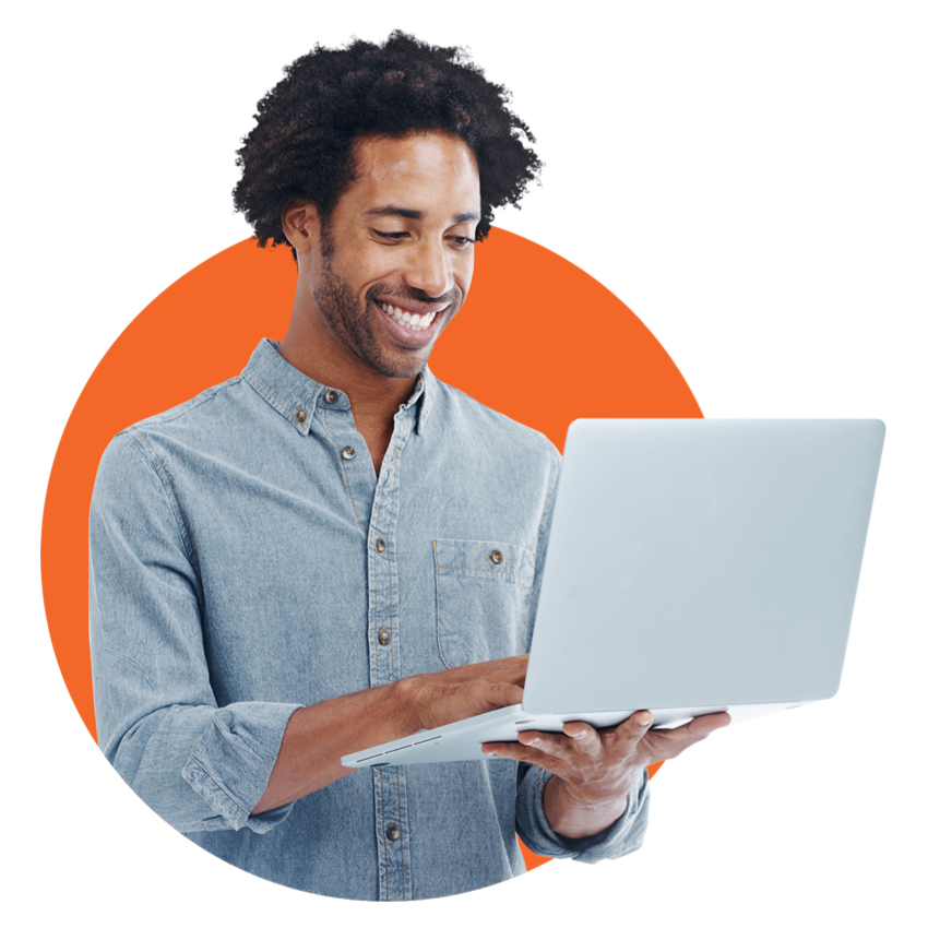 Man holding a laptop