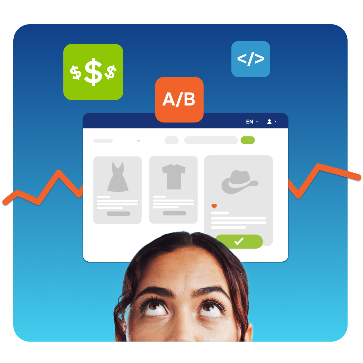 Person looking at options