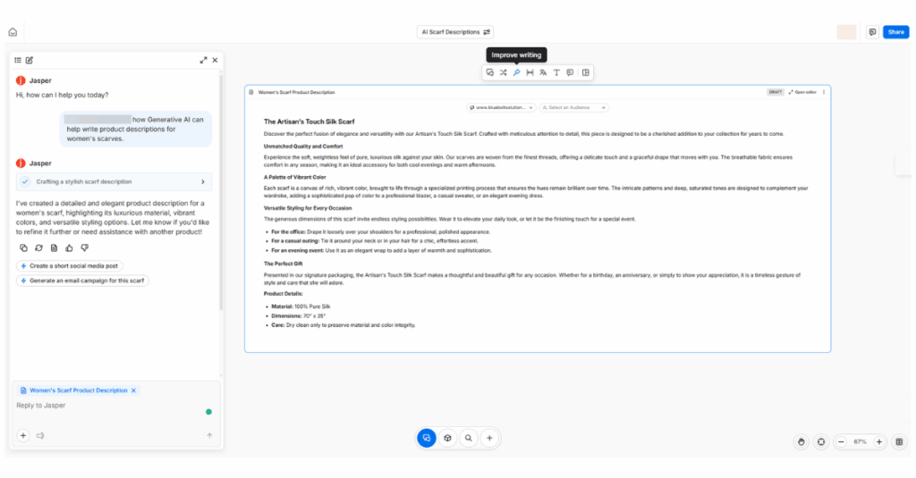 using AI to create product descriptions
