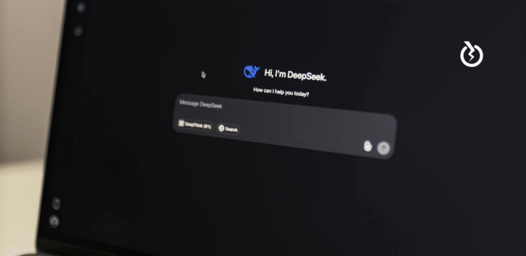 laptop screen with deepseek