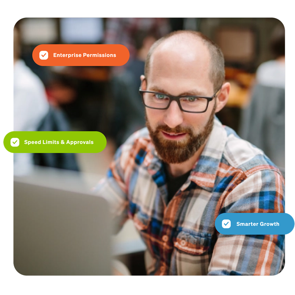 Person looking at options