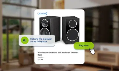 Product card with speaker