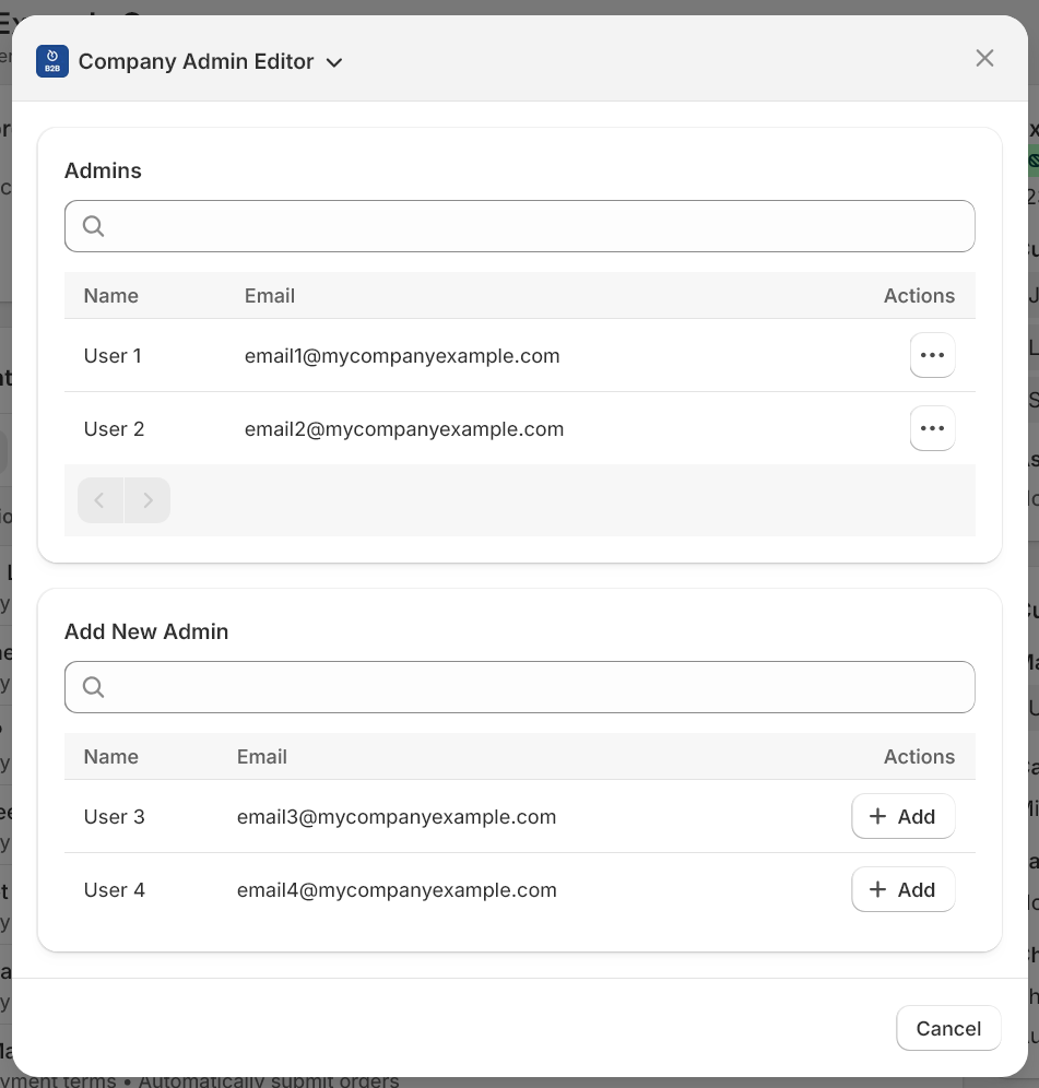 Manage company admins 2