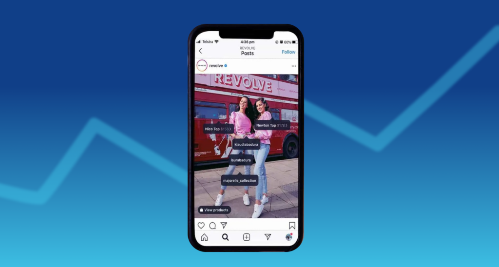 Mobile phone of a company selling apparel