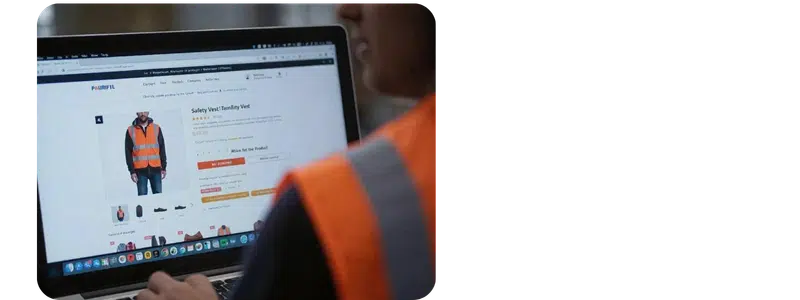 Man shopping for a vest online