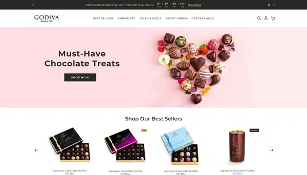 Godiva home page